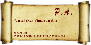 Paschka Amaranta névjegykártya